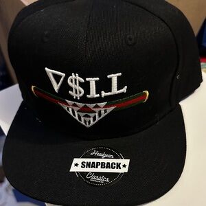 Classic Black Snapback Cap with Embroidery